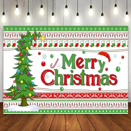 Frohe Weihnachten Hintergrund Rot und Grün für Kinder Winter Urlaub Geburtstag Party Dekoration Banner Fotografie Hintergrund 240X180cm