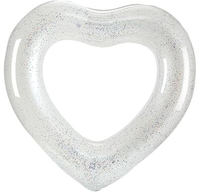 Schwimmring mit Herz Pailletten Ball Pool Float Haustier aufblasbare Matratze Schwimmring Kinderschwimmring für Kleinkinder Schwimmring schwimmend (Weiß, 80cm)