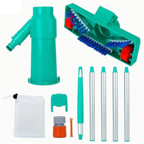 TIEOAXFT Cabezal de aspiradora de Piscina con Bolsa de Cepillo, Kit de Limpieza, Limpieza de Fondos for filtros de Piscina, aspiradora de Piscina, Limpieza de Skimmer de Piscinas(Green-U/S)