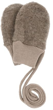 maximo GOTS Baby-Fausthandschuhe Wollfleece, o.Daumen, Strickbund
