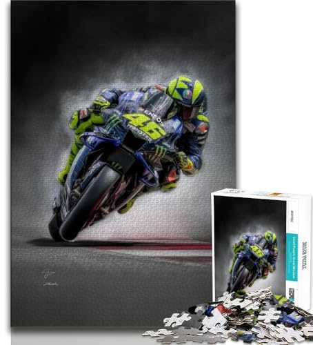Puzzles für Erwachsene und Jugendliche 1000 Teile Motorradrennfahrer 1000-teiliges Puzzle anspruchsvolles Spiel Geschenke für die ganze Familie 38x26cm