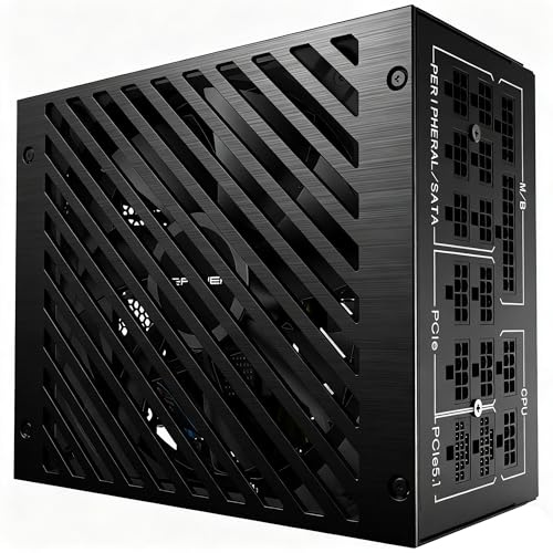 LC-POWER Alimentation PC 850W, 80 Plus Platinum Certified, Bloc d'alimentation ATX 3.1 Entièrement Modulaire, PCIe 5.1, Ventilateur 135mm, Garantie 5 Ans