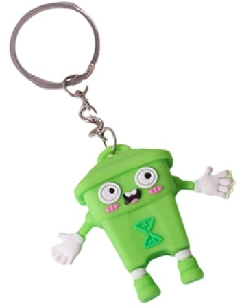Keychains for Backpacks Cartoon Trash Can Key Chain Bag Charm | Small Cute PVC Keychain Charm Backpack Wallet Luggage Rearview Mirror Handbag Car Travel Party Birthday Holiday Home Men