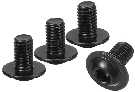 QUARKZMAN 25 Piezas Tornillos De Cabeza Avellanada Con Reborde M6-1x10mm, 304 Acero Inoxidable Tornillos De Allen, Roscado Completo, Negro