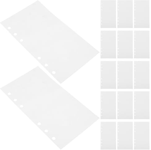 NUOBESTY Nachfüllbare Doppelseitige Sticker Einlegeblätter A6 50 Blatt aus Trägerfolie für 6 Ring Ordner Scrapbooking und Sticker Organizer