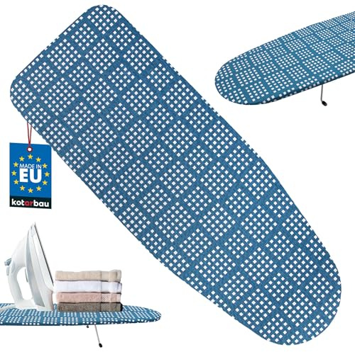 KOTARBAU® Bügelbrett Tisch, Tischbügelbrett, Reisebügelbrett 75 x 27 cm | Kleines Bügelbrett, Schutzhülle, Blau mit Punkten