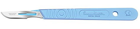 Swann-Morton Bisturi Monouso, con Manico Graduato in Plastica e Lama n. 10 in Acciaio Inox, Scatola da 10 Bisturi imbustati singolarmente
