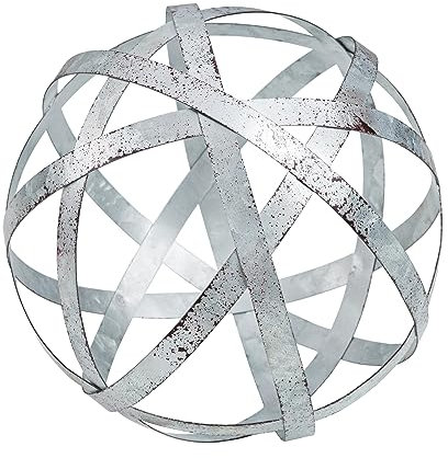 Everydecor Dekorative Metallkugel für Heimdekoration, verzinkte Bänder, handbemalt, moderne dekorative Kugeln für Wohnzimmer, Schlafzimmer, Küche, Bad, Büro, Tischkugeln als Tafelaufsatz