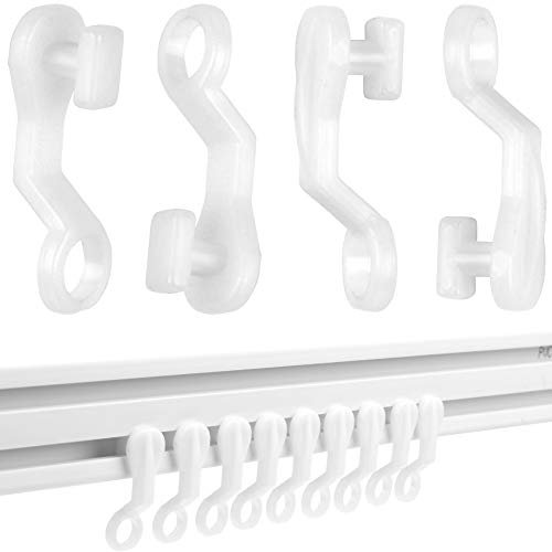 H&S Ganci in plastica per tende a binario 50 Pezzi bianca