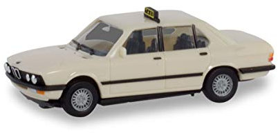 herpa 094849 BMW 528i Taxi Auto/LKW in Miniatur zum Basteln Sammeln und als Geschenk, Mehrfarbig