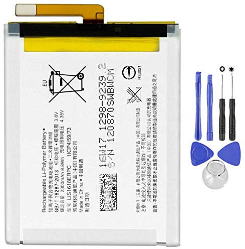Batterie compatible avec Sony Xperia E5 LIS1618ERPC haute capacité 2300 mAh 1298-9240 avec kit de démontage inclus