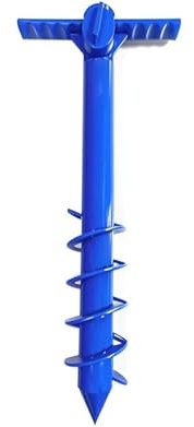 Greenfields Parasol Beach Umbrella Sand Anchor, Beach Parasol Stand Base for Poles 22-39 mm, Safe Screw Spike for Strong Wind with Handles Portable and Lightweight Easy to Use