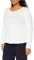 Marc O'Polo Denim Damen Langarmshirt aus Bio-Baumwolle mit U-Boot-Ausschnitt, Weiß (Scandinavian White), XS