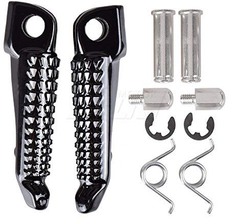for Kawasaki Ninja 250R EX250 2008-2013, Ninja 650R EX650 ER6F ER6N 2006-2013, KLE650 Versys 2007-2013, GTR1400 2008-2013 Repose-Pieds Avant Moto pédale (Noir)