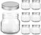 Mason Jars Regular Mouth - 8 oz Clear Glass Jars with Silver Metal Lids for Sealing, Food Storage, Overnight Oats, Jelly, Dry Food, Jam,DIY Magnetic Spice Jars, 6 Pack