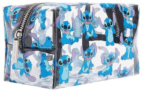 Skinnydip Borsa per il trucco Disney, Stitch, W17cm x H10cm x D10cm, Astuccio trasparente