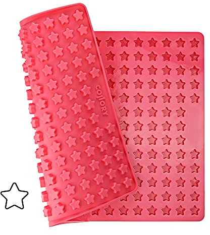 Collory Backmatte Hundekekse für MINI STERN (1,5cm) Leckerlis, Silikon Backform, Pralinenform, Schokoladenform, Hitzebeständig, Lebensmittelecht & Bpa-frei