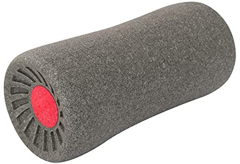 Faszien Massagerolle ergonomisch grau rot 15 x 33,5 cm