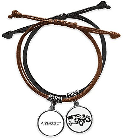 Bestchong Les Mots s'en Ligne Chinois Bar Bracelet Corde Main Chaîne Bracelet Cuir Minibus