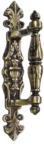 Anatolica Traditional Design 8.66 Aged Brass Ornate Door Pull Handles On Back Plate 22cm (Antique Brass)