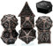 World of Dice - Deadly Dagger Serie - Pen & Paper Metallwürfelset, Würfelset für Dungeons and Dragons, DSA, 7 Würfel, W4 bis W20 (mit Etui, Rustikal Kupferfarben)