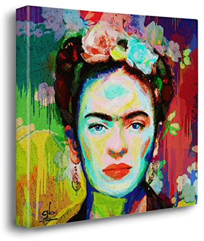 Giallobus - Gemälde - Frida - Premium Loom Canvas mit hoher Dicke - 50x50 - Bereit zum Aufhängen - Moderne Gemälde für zu Hause
