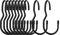 Savita 10 Piezas Perchas para Bolsos Armario, Ganchos en S Resistentes de Metal Sala de Estar Baño Cocina Ganchos en Forma de S para Colgar Ropa Jeans Sombreros Cinturones Plantas (Negro)