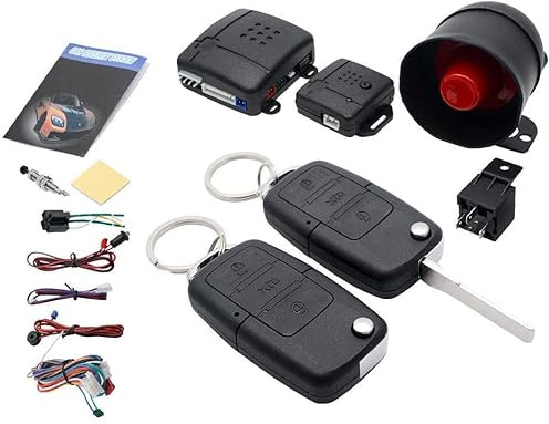 Riloer Universal Car Remote Location Central Door Lock Alarm Buzzer System, Universally Control Box and Remote Controllers Car Remote Control Central Locking Kit