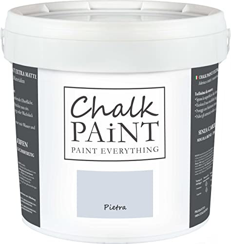 CHALK PAINT Everything Pietra 5 Litri - SENZA CARTEGGIARE Colora Facilmente Tutti i Materiali