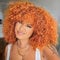 ColourfulPanda Afro Perücke Damen Perücke Lockige Ginger Rot Perücken für Frauen Natürlich Synthetische Haar Kinky Curly Wig mit Pony für Schwarze Damen (Orange kupfer)