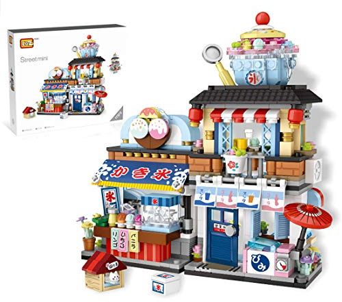 AKOGD Bloc de Construction Maison, Japonais Street View Magasin de Boissons glacées Maison de Ville Maquette Bâtiment Modulaire Jeu de Construction