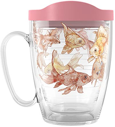 Tervis Fishy Goldfish Made in USA Double Walled Insulated Tumbler, 16oz Mug, Classic