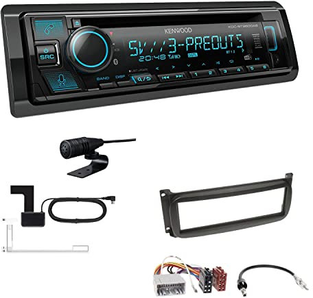Kenwood KDC-BT960DAB 1-DIN Autoradio CD-Tuner mit Bluetooth Digitalradio DAB+ inkl. Einbauset passend für Chrysler 300 M 2002-2004 schwarz