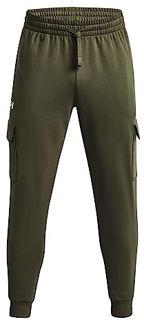 Under Armour Men's Rival Fleece Cargo Jogger Pants, (390) Marine Od Green / / White, 3X-Large Tall