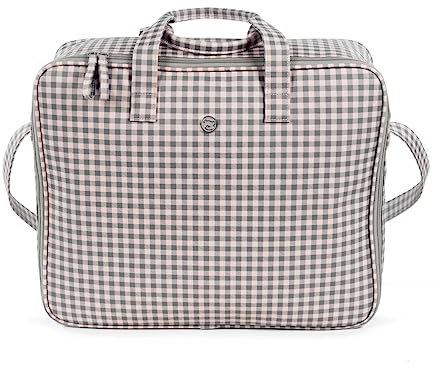 Pasito a pasito. Maleta de Clínica Together. Bolsa de Maternidad Útil para Llevar al Hospital o Clínica. Organizador Fabricado en Polipiel. Color Rosa/Gris