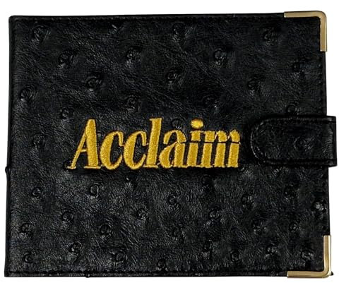 Acclaim Folding Wallet Style Lawn Bowls Bowling Scorecard Holder Synthetic Leather Look Textured Finish Press Stud Closure 12.5 cm x 10 cm Closed (Black)