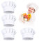 Gorro de cocina infantil de 4 piezas, con cierre de velcro ajustable, 3-10 para cocinar, hornear, gastronomía, casa, cocina, escuela y restaurante (blanco)