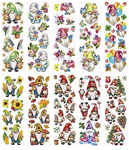 Ideen mit Herz Premium-Transfers | Rub on Sticker | Rubbel-Sticker | 10 cm x 30 cm | 10 Bogen | inkl. Tuch (Wichtel Welt, farbig)