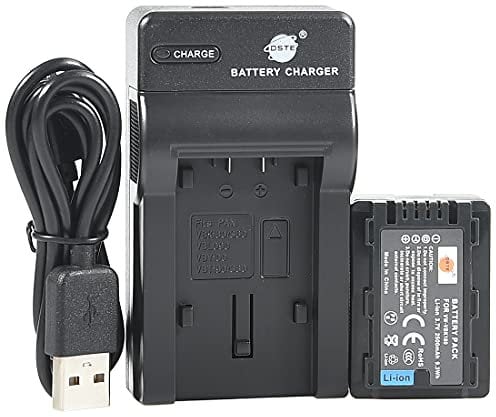DSTE VBK180 Li-Ion Battery and Micro USB Charger Compatible for Panasonic HC-V10, HC-V100, HC-V100M, HC-V500, HC-V500M, HC-V700, HC-V700M, HDC-HS60, HDC-SD60 Digital Cameras
