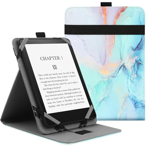 VOVIPO Coque de Protection Universel pour Kindle Paperwhite Liseuse 6-7 Pouces, étui Folio Compatible avec la liseuse Sony/Kobo/Tolino/Pocketbook/Kindle 6 6.8 7,Angle de Vue réglable-MBL