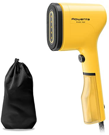 Rowenta DR2026 Pure Pop, Ferro da Stiro Verticale Portatile a Vapore, Utile per Stirare e Igienizzare i Tuoi Capi, con Sistema Reversibile, Riscaldamento Rapido, Potenza 1300W, Colore Giallo
