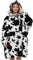 Viviland Oversized Hoodie Fuzzy Blanket Sweatshirt, Super weicher Warmer bequemer Riesenpullover mit großer Fronttasche, Geschenke für Frauen Männer Teenager Kinder,kuh