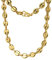 HIJONES Edelstahl Kaffeebohnen Kette Halskette Herren Damen Chunky Hip Hop Gold Halskette 7mm breit 45cm