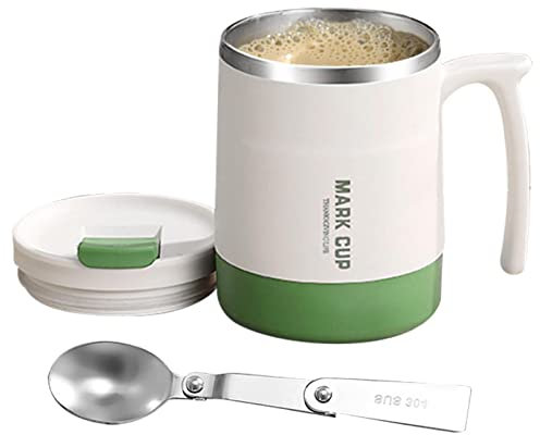 Tazza Termica da caffè Calda, Tazza Termica da Viaggio con Cucchiaio, Tazza da caffè isolata da 17 Once da asporto, Tazza da caffè da Viaggio, Tazze da caffè in Acciaio Inox per Calde