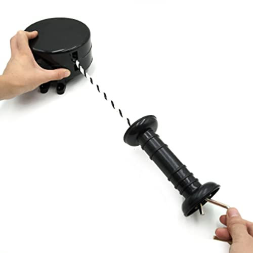 Electric Fence Gate Handle, Retractable Fence Gate Insulated Handle with Energizing Rope,Reusable Electric Fence Accessories for Farm Garden(Black)