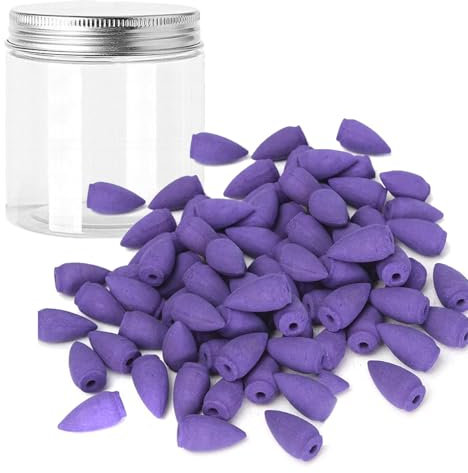 Räucherkegel, Lavendel-Rückfluss, braun, langanhaltendes Aroma für Positivität und reine Luft, Holzpulver, Aromatherapie zum Stressabbau, Luftreiniger und Reinigung, Geschenk-Set – 50 Stück