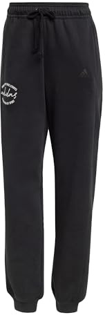 adidas Damen Hose Signature Graphic Print Fleece Loose Pant