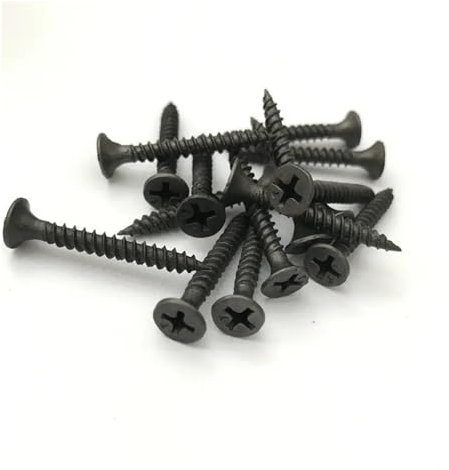 DHAEY 25Pcs M3.5 Carbon Steel Black Cross Recessed Countersunk Flat Head Tapping Screws Wood Screw Wall Nails Drywall Nail(M3.5x20mm)