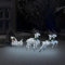 Festnight Rentier mit Schlitten Beleuchtet außen Weihnachtsdeko Aussen Rentier Weihnachten Deko Weihnachtsbeleuchtung Außen Weihnachtsdekoration Draußen Innen-Silber-4 Rentiere mit Schlitten
