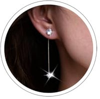 Atentuyi Hochzeit Diamant Tropfen Ohrringe Silber Quaste Lange Kette Cz Ohrstecker Kristall Ohr Jacke Strass Einfdler Ohrringe Braut Schmuck Fr Frauen Und Mdchen
